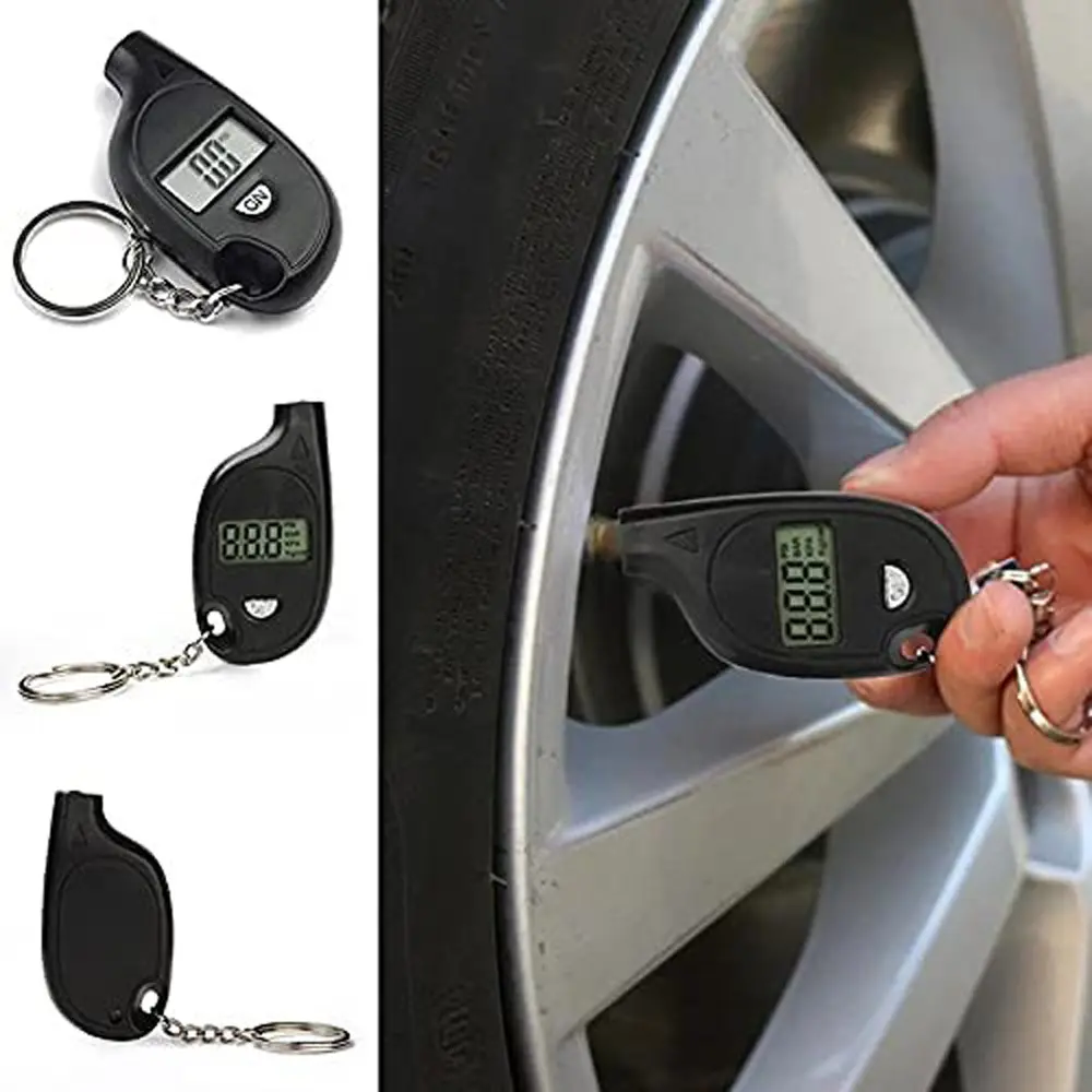 Mini Tire Pressure Gauge LCD Digital Tire Pressure Gauge Tester Tool Key Chain Inspection And Maintenance Tool Auto Parts