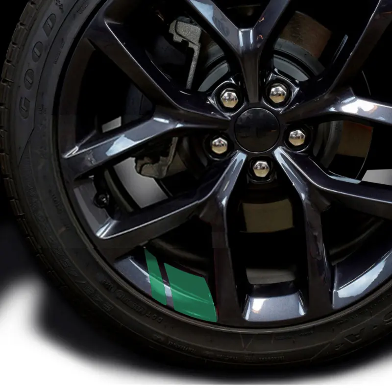 Car Reflective Wheel Rim Vinyl Stickers Hash Mark Stripe Racing Wheel Hub Decal For Size 16 - 21 Decorative Sticker Warning Line