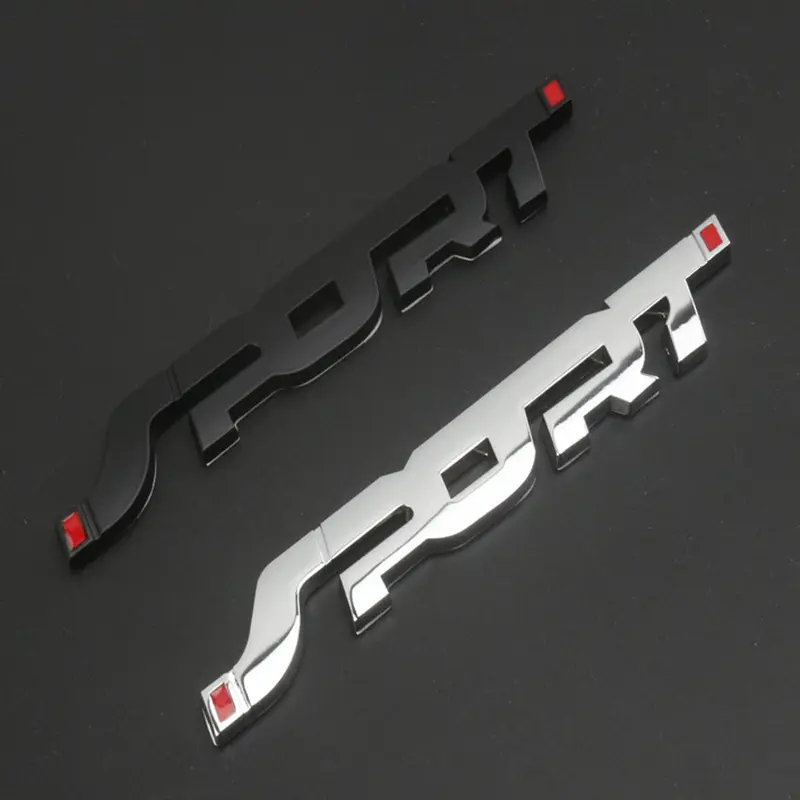 Car Sticker Style Metal 3D Chrome Car Accessories Sports Letter Stereoscopic Logo Sticker Tail Race Logo Badge Sticker