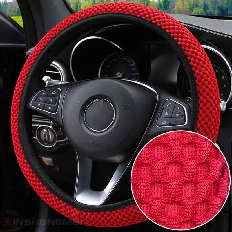 1Pcs/2Pcs 37-39cm universal steering wheel cover wear-resistant anti-skid gear cover handbrake cover auto parts
