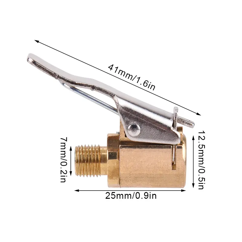 Tire Valve Air Chuck Car Tyre Quick Release Adapter Connector Brass Clip-on Charging pump adapter