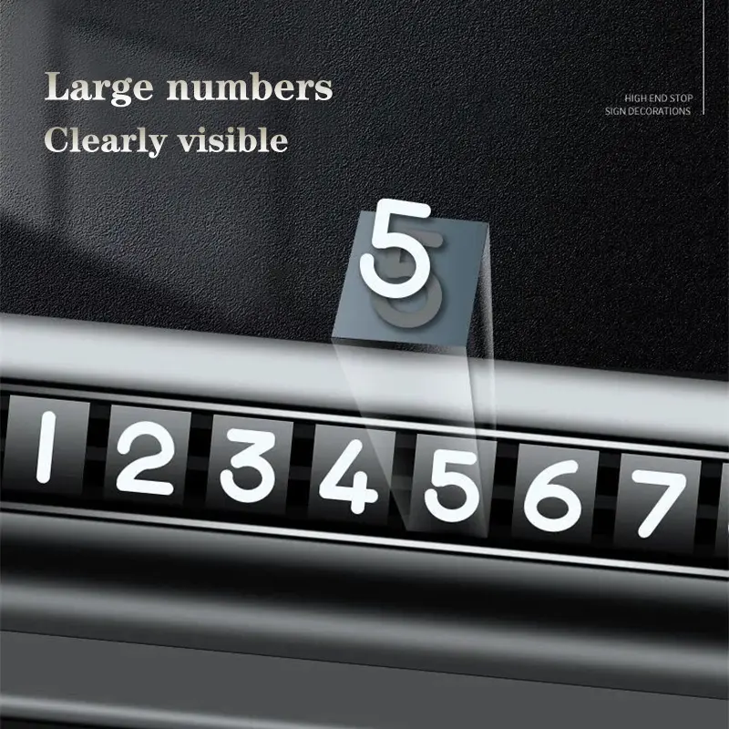 Car Styling Temporary Parking Card Rotate phone Number Card Park Stop Plate Auto Accessories