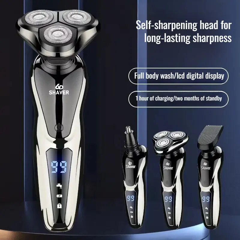 Full body washable electric shaver Nose hair clipper LCD digital display Full body washable electric shaver