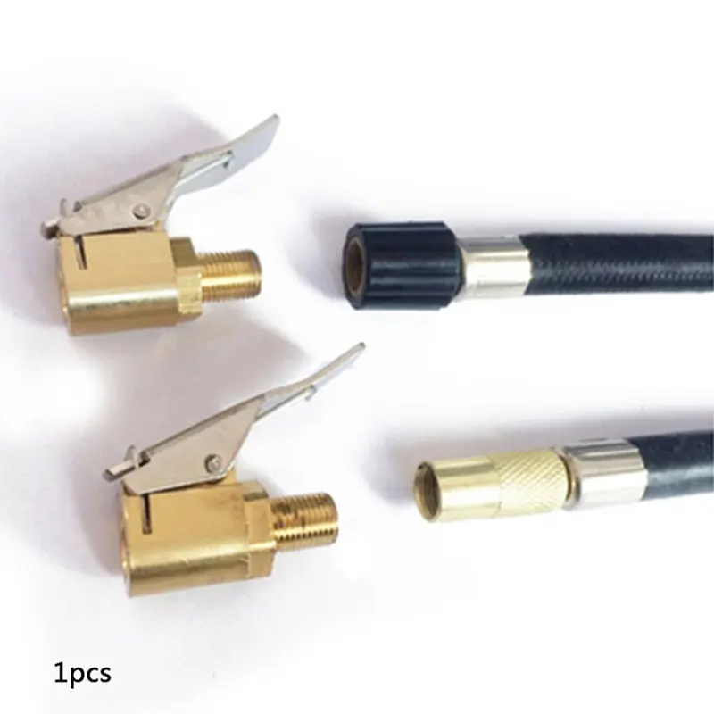 Tire Valve Air Chuck Car Tyre Quick Release Adapter Connector Brass Clip-on Charging pump adapter