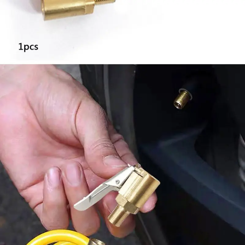 Tire Valve Air Chuck Car Tyre Quick Release Adapter Connector Brass Clip-on Charging pump adapter