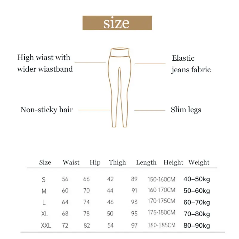 Thickened women's autumn and winter high waist jeans yoga leggings fleece riding pants