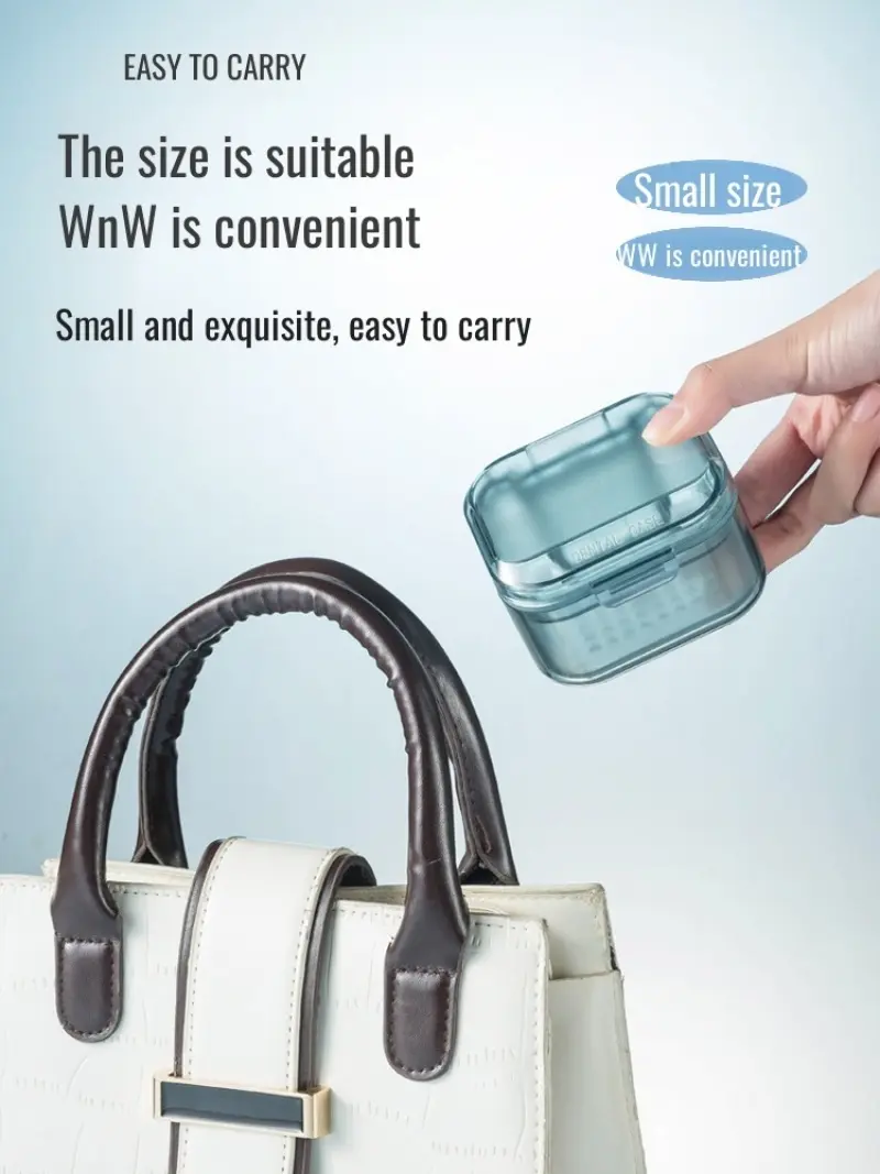 Portable Invisible Braces Case Triple Storage Case Portable Soak Cleaning Expander Corrector Case