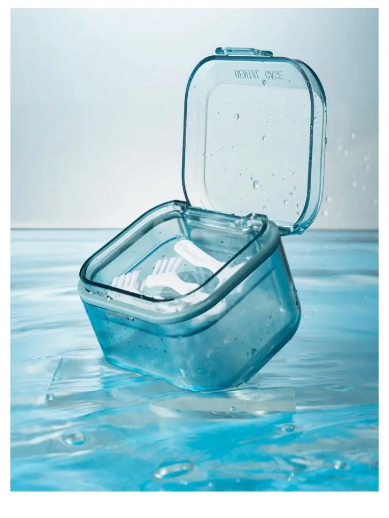 Portable Invisible Braces Case Triple Storage Case Portable Soak Cleaning Expander Corrector Case