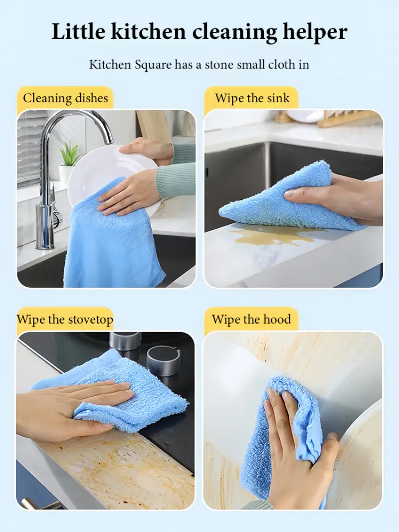 Household cleaner easy to clean nonstick kitchen special cleaner wood fiber dish towel absorbent