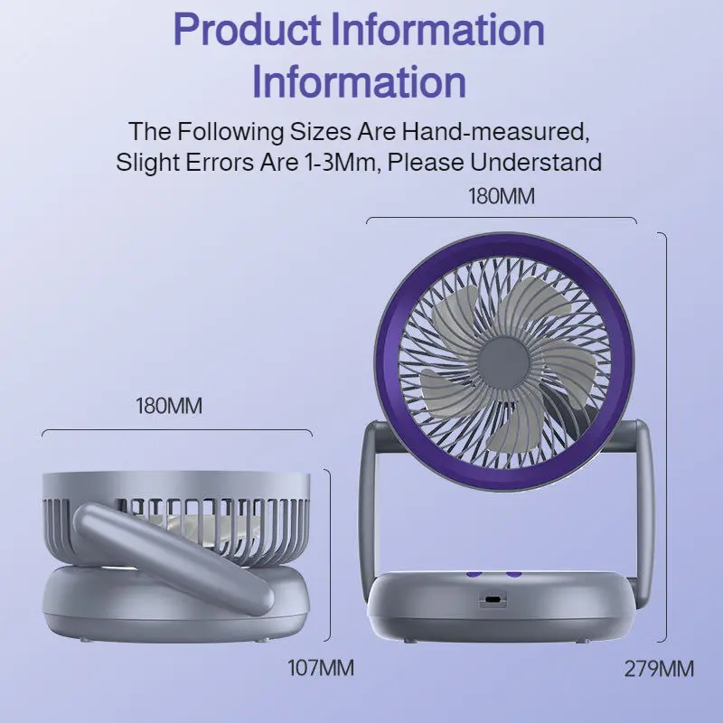 [Silent] [Energy-saving] Large air volume circulation fan Five-speed desktop fan Digital display intelligent control Wide-angle