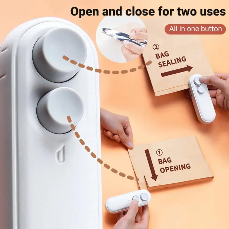 Home Snack Sealer Wireless Usb Rechargeable Mini Portable Hand Pressure Snack Sealer