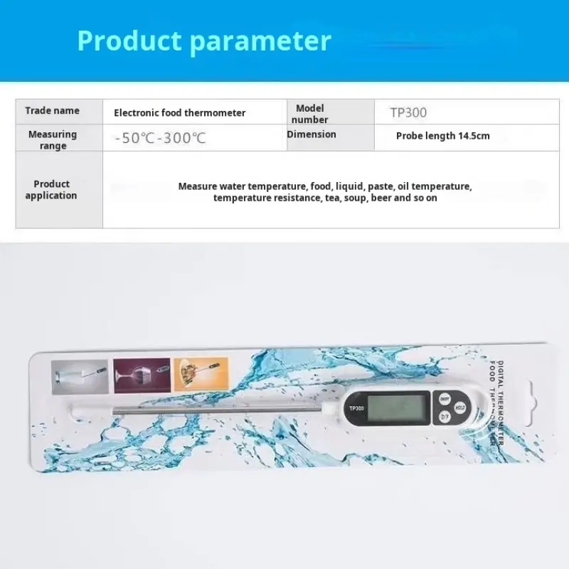 Food Thermometer Probe Water Temperature Meter Milk Baking Oil Barbecue