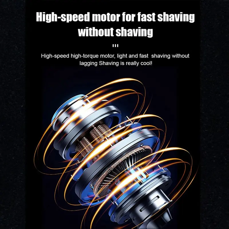 Dazzling colorful lights small steel gun portable razor men's transparent with mini electric razor
