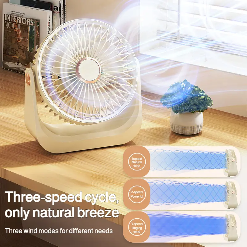Office Desktop Fan Portable 3speed Adjustable Desktop Fan Wall Mount Usb Fan