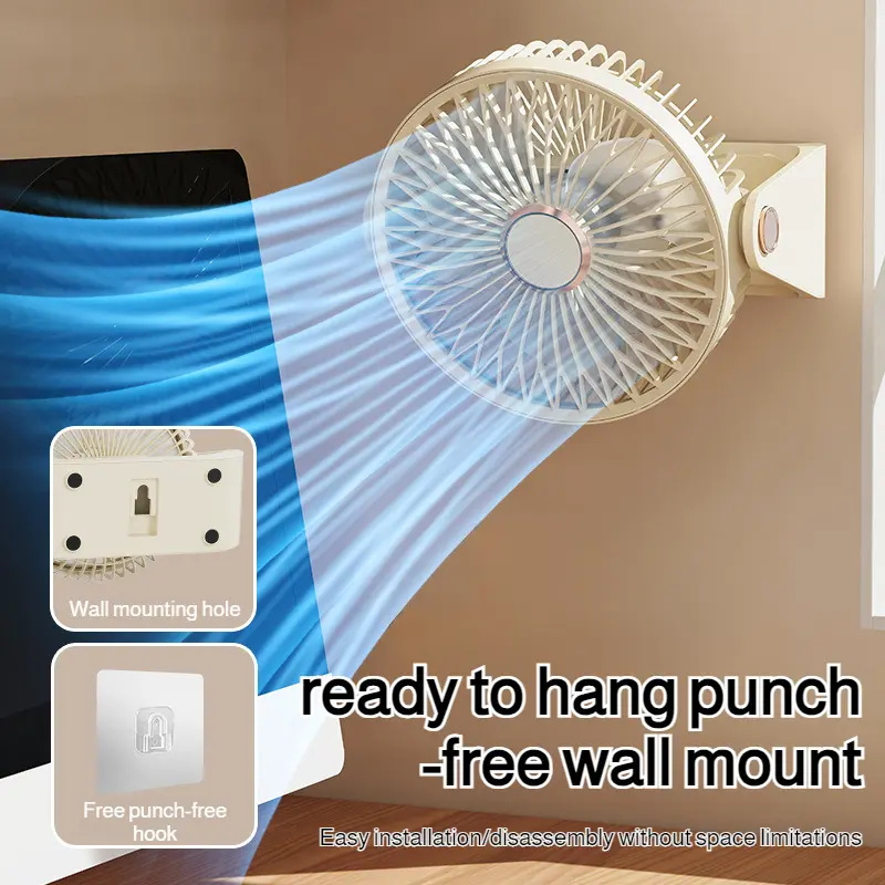 Office Desktop Fan Portable 3speed Adjustable Desktop Fan Wall Mount Usb Fan