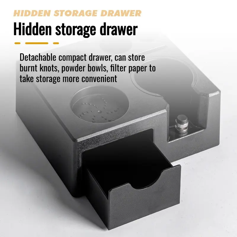 Drawer coffee press holder multi-function coffee machine bar storage box handle bracket powder distr