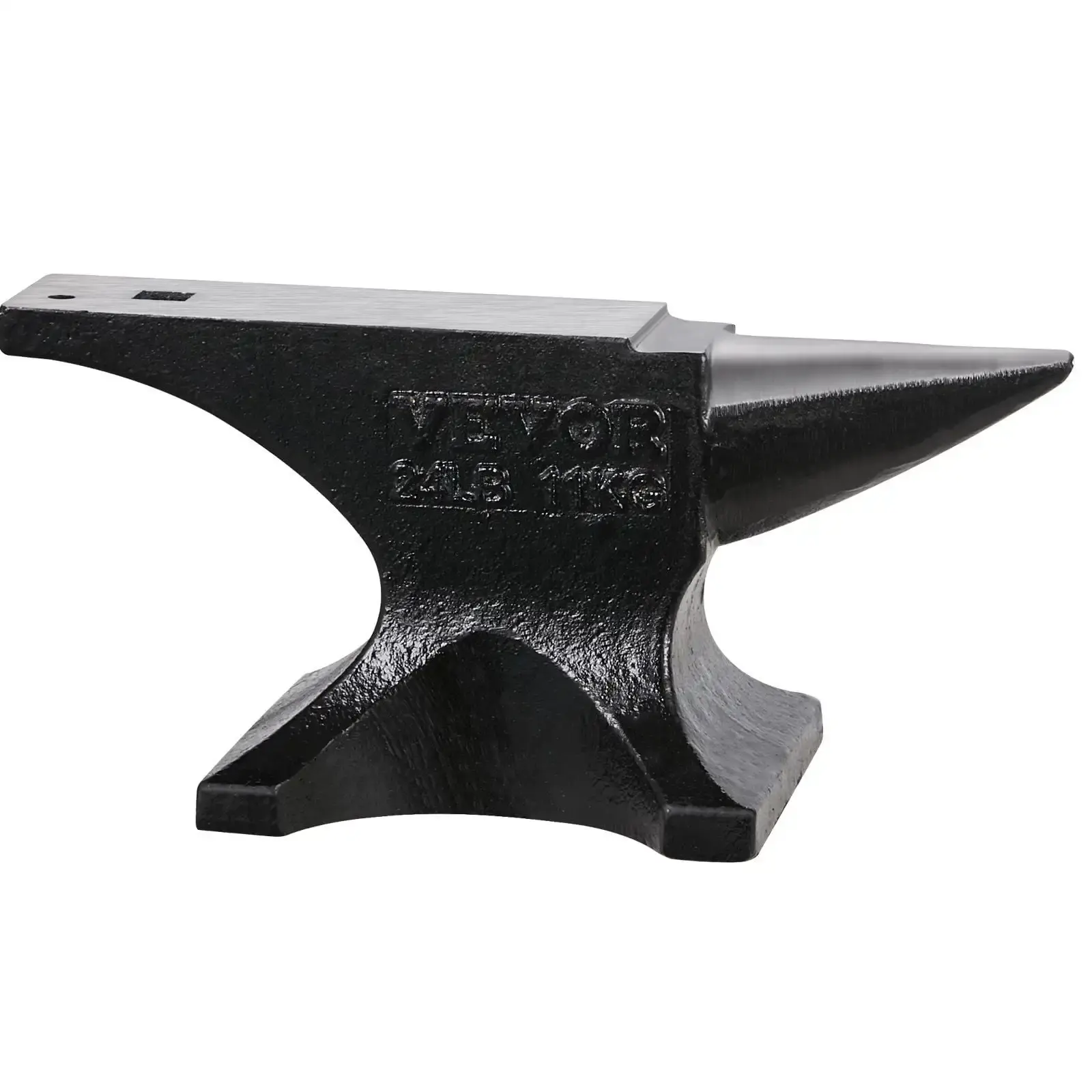 Single Horn Anvil 25lbs Cast Steel Anvil Round Horn Anvil for Blacksmiths