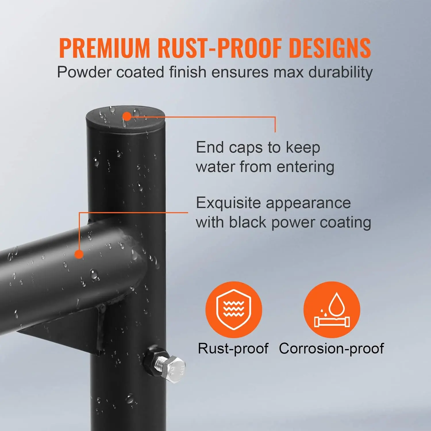 Extendable Steel Truck Ladder Rack - 800 lbs Capacity, 46-71 inch, Non-Drilling for Kayak, Surfboard, Lumber, Ladder