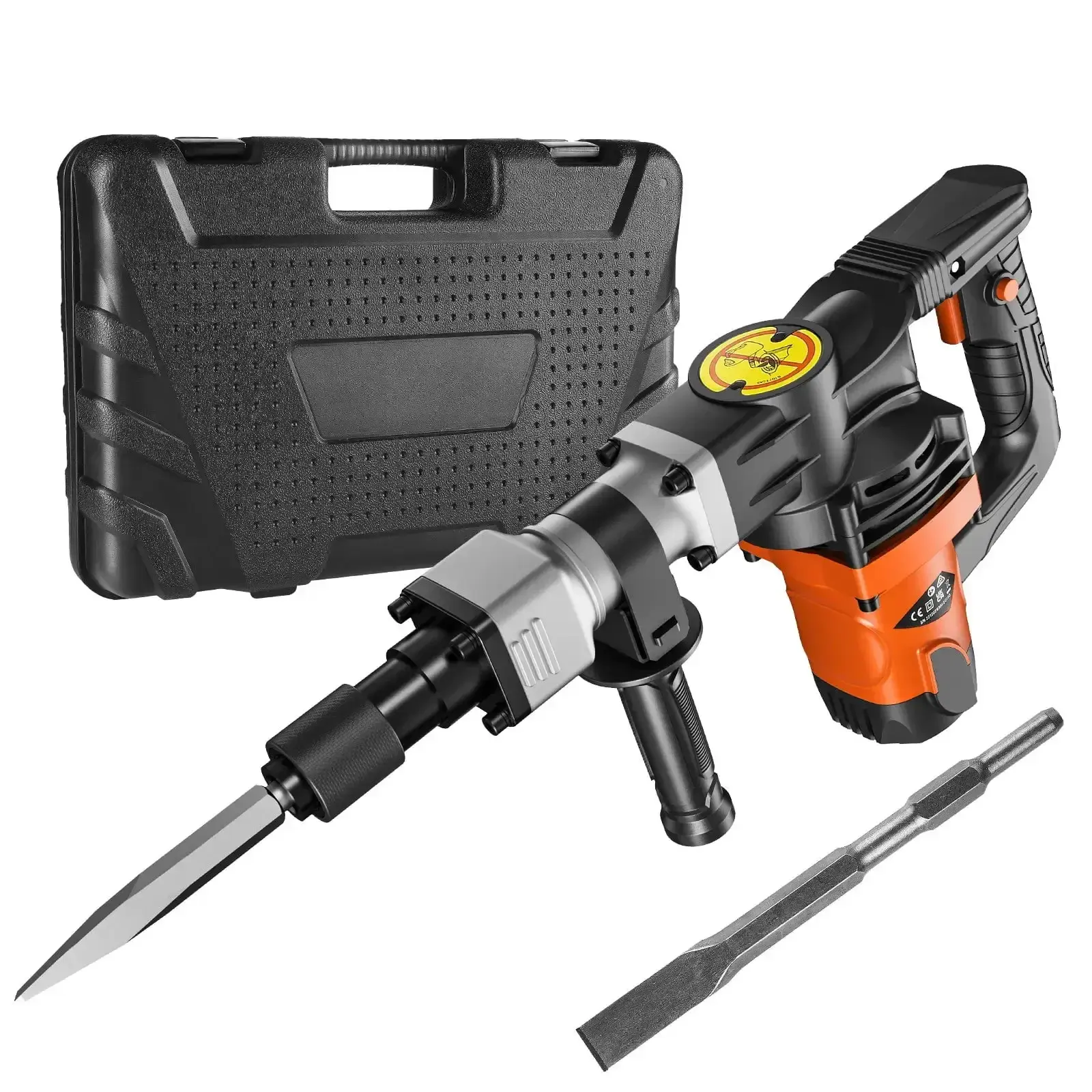 1400W Demolition Jack Hammer - Electric Concrete Breaker with 2 Chisel Bits