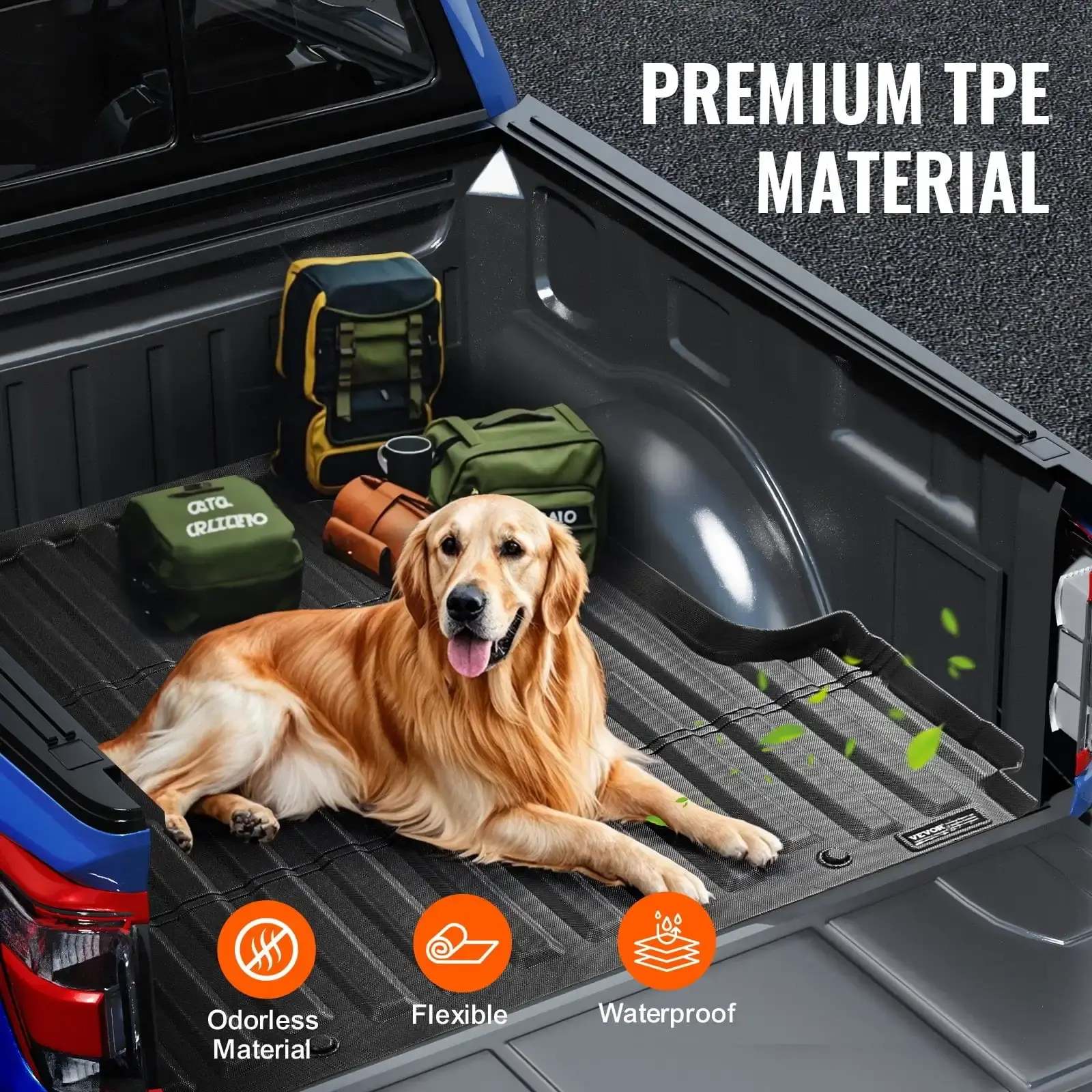 Truck Bed Mat Fit 2015-2024 Ford F-150 TPE Truck Bed Liner Accessories
