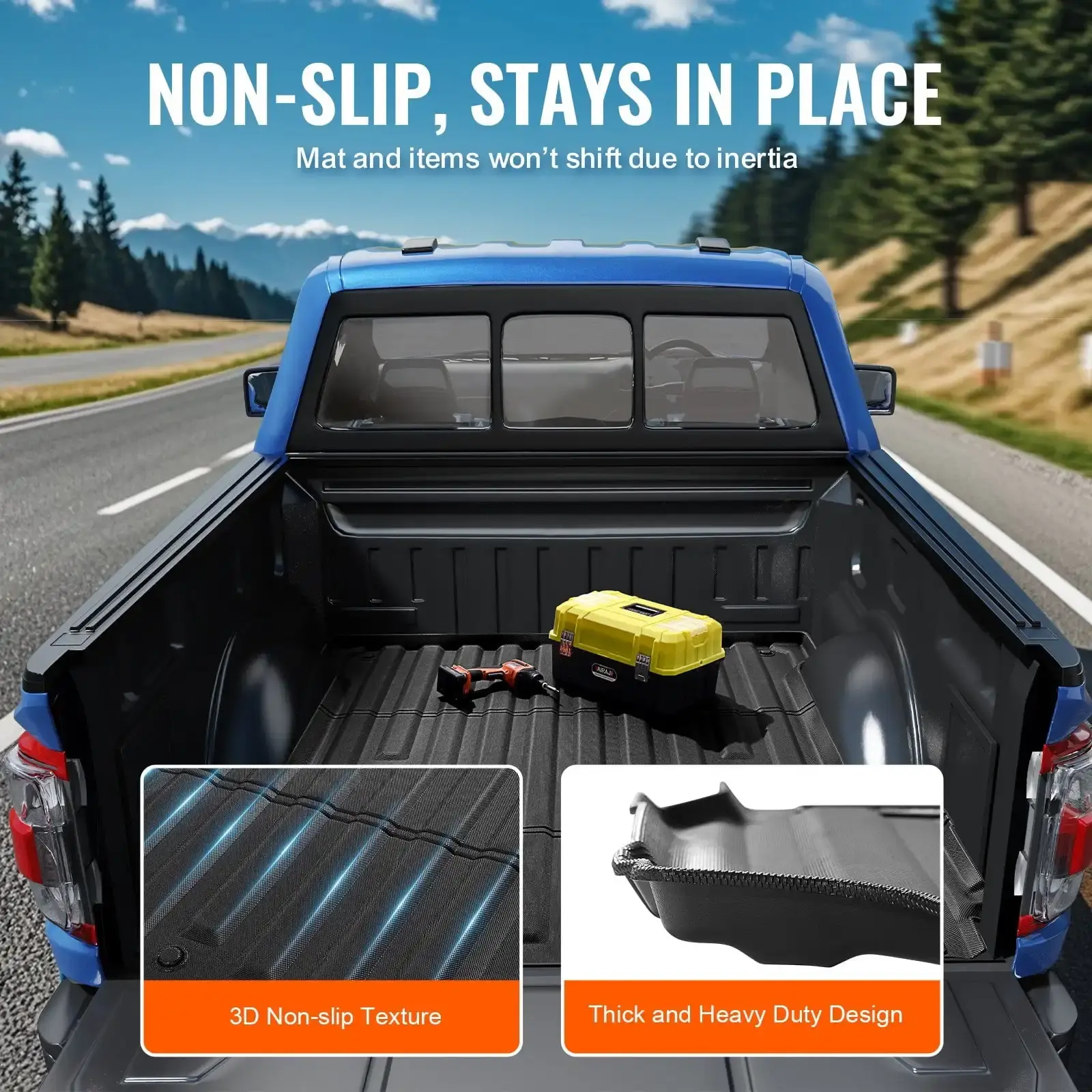 Truck Bed Mat Fit 2015-2024 Ford F-150 TPE Truck Bed Liner Accessories