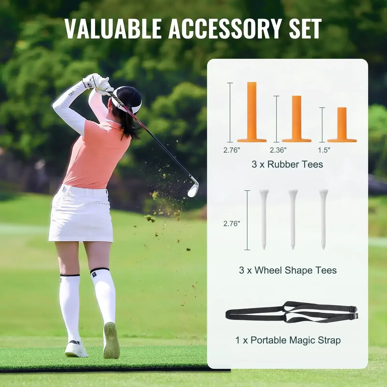 5x4ft Golf Hitting Mat Turf Golf Training Aid Indoor Outdoor Practice
