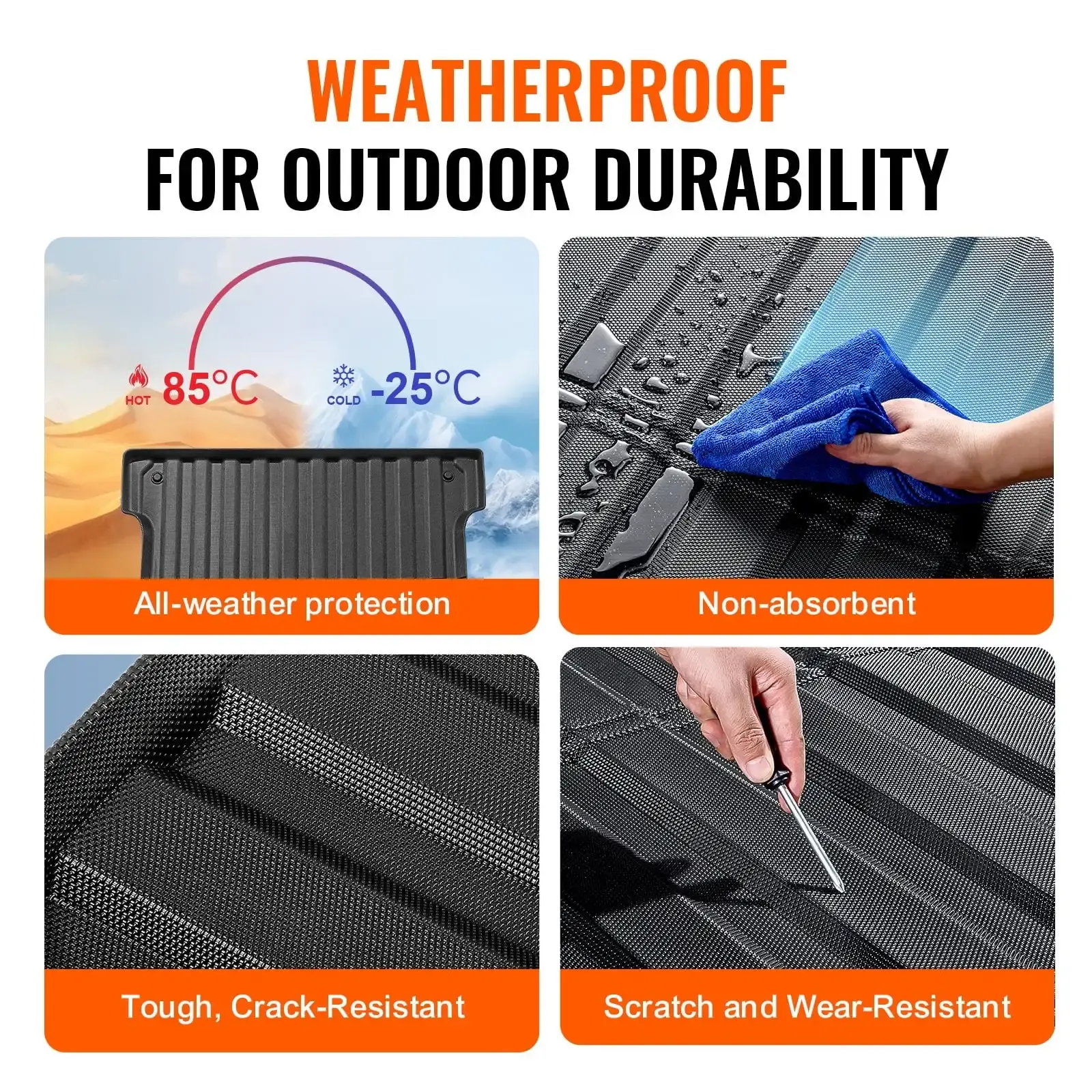 Truck Bed Mat Fit 2015-2024 Ford F-150 TPE Truck Bed Liner Accessories