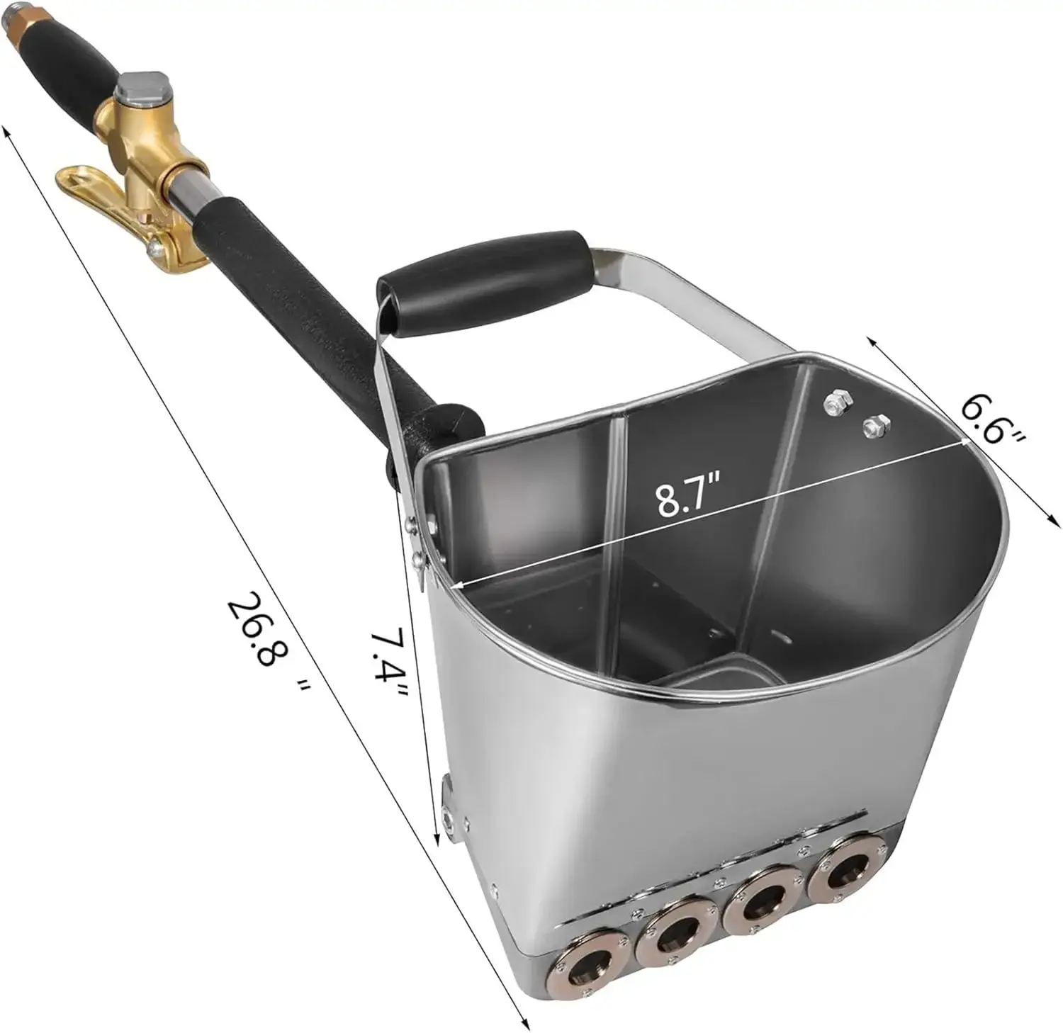 4 Jet 3Hp Stucco Sprayer Plaster Sprayer Cement Mortar Spray Gun Hopper Wall Paint Spray Gun Wall Painting Concrete Tool Manual