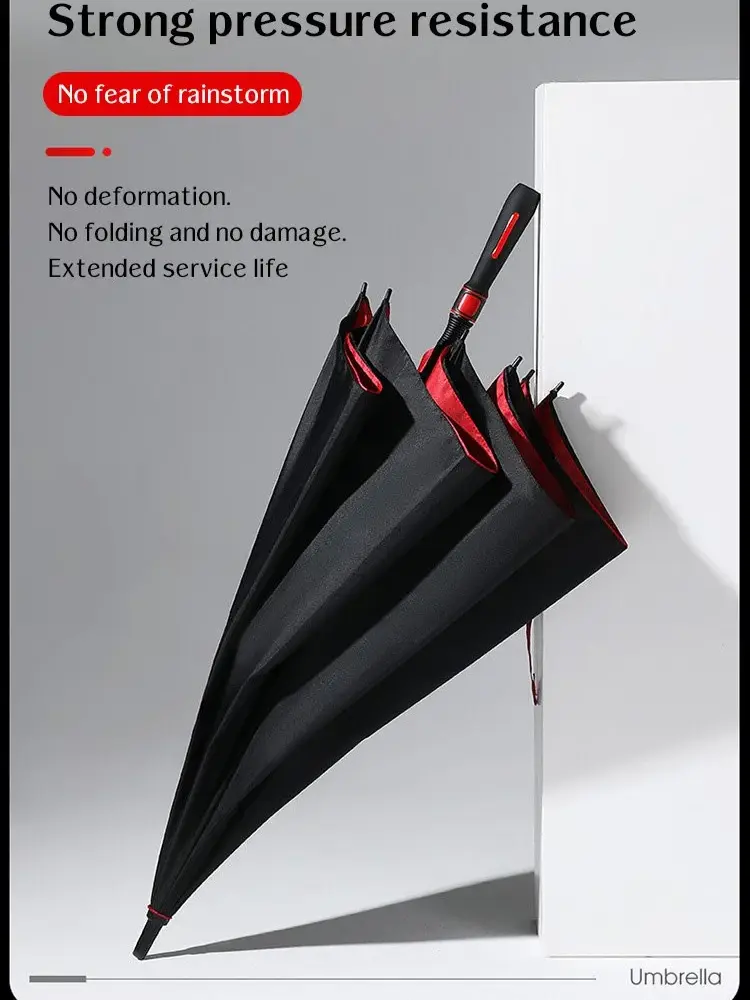 Large Umbrella Long Handle Golf Umbrella Wind Resistant UV Protection Parasol Carbon Fiber Wind-resistant Long-handle Umbrella