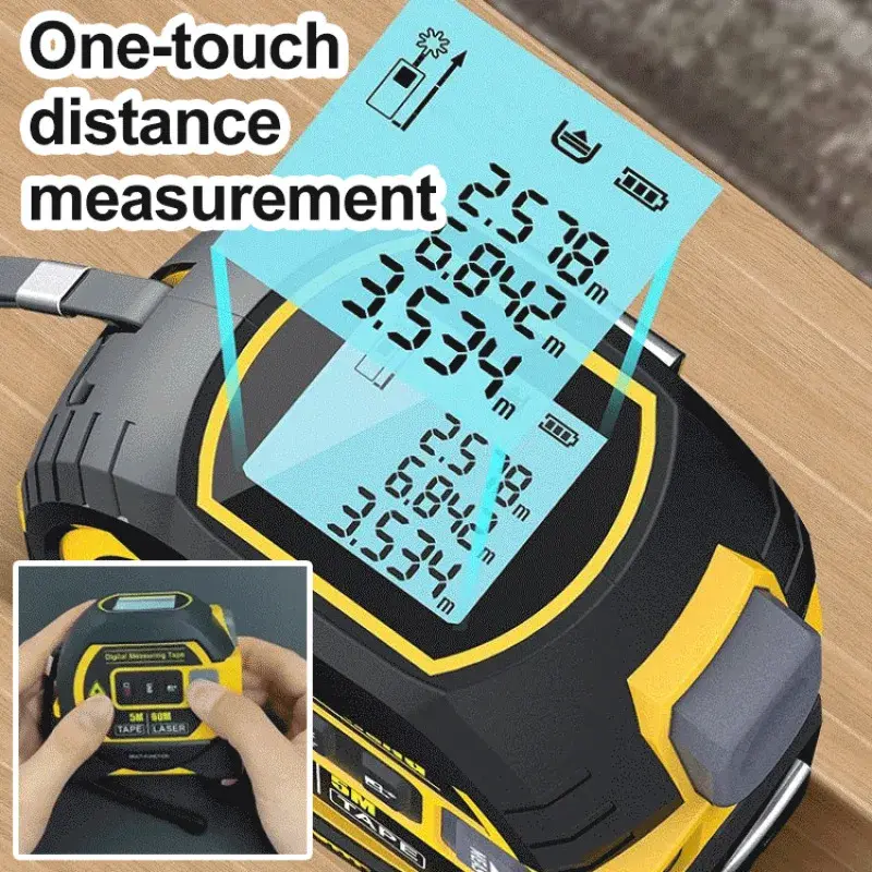 Laser Ruler Rangefinder 5m Tape Measure Ruler Infrared High-precision Intelligent Electronic Ruler Building Distance Meter