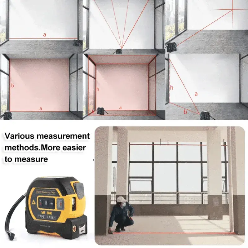 Laser Ruler Rangefinder 5m Tape Measure Ruler Infrared High-precision Intelligent Electronic Ruler Building Distance Meter