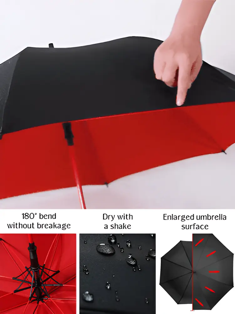 Large Umbrella Long Handle Golf Umbrella Wind Resistant UV Protection Parasol Carbon Fiber Wind-resistant Long-handle Umbrella