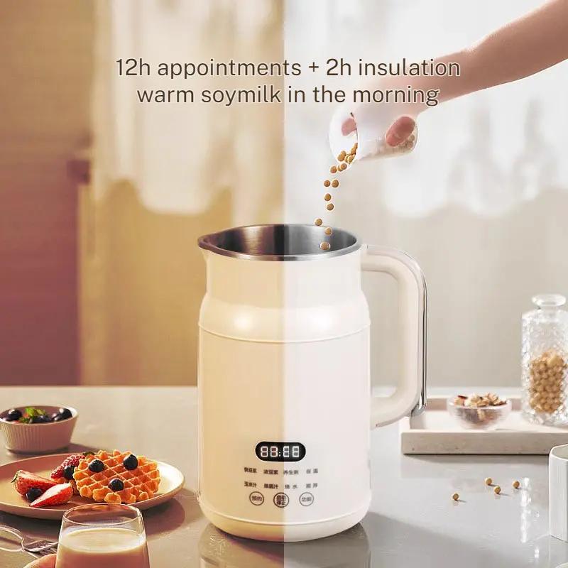 Wall Breaking Machine Fully Automatic Small Machine Filter-free Soy Milk Machine Digital Display Heating Cooking Soymilk Maker