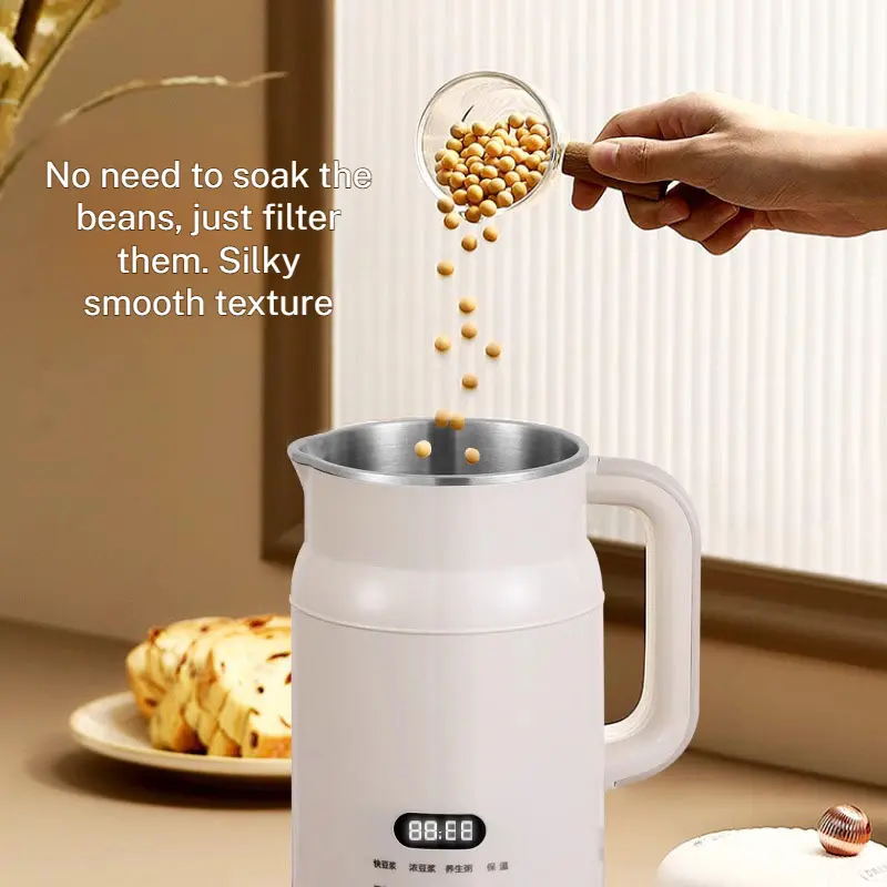 Wall Breaking Machine Fully Automatic Small Machine Filter-free Soy Milk Machine Digital Display Heating Cooking Soymilk Maker