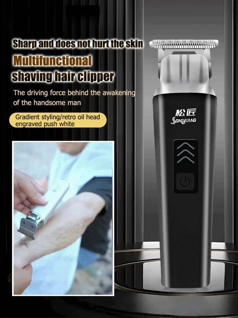 Multifunctional Shaving Hair Clipper Rechargeable Razor Trimmer Stainless Steel Professional Hair Clippers