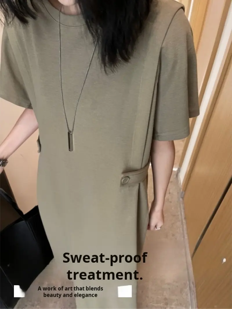 Fat Mm loose thin dress cover belly leisure skirt casual fashion ageing loose big size dresses