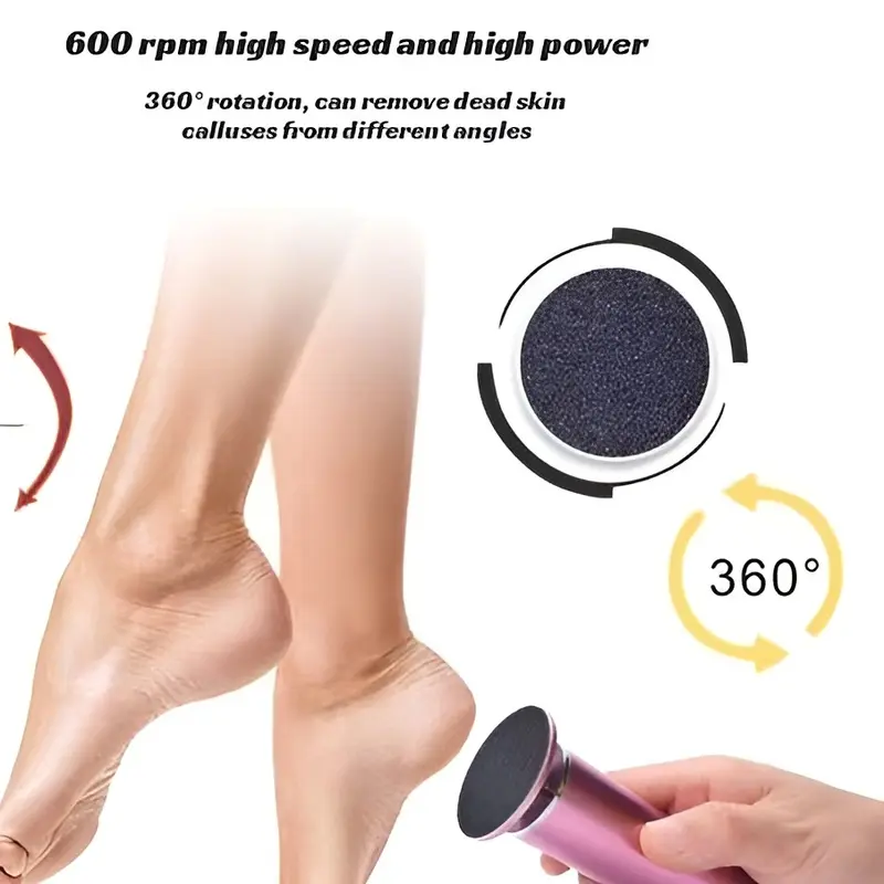 Electric Foot Massage Grinder for Exfoliation & Callus Removal  USB Rechargeable Wireless Electric Foot File Cuticle Callus Remo
