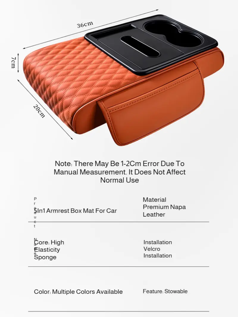 New upgraded car armrest box pad five-in-one armrest box pad mat car storage paper box armrest box pad set