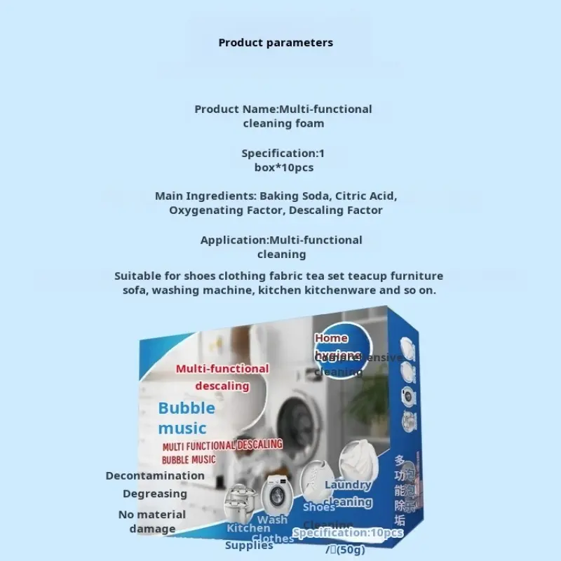 Multipurpose Descaling Bubble Fun Multiclothes Washing Machine Tank Cleaning Multipurpose Cleaner