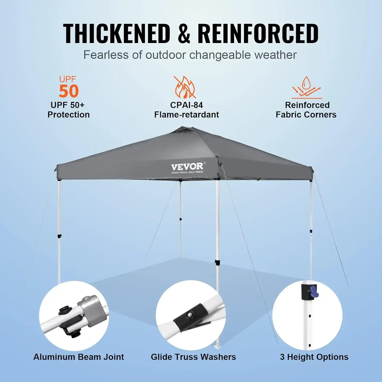 Pop Up Canopy Tent, 10 x10 ft,250 D PU Silver Coated Tarp, with Portable Roller Bag and 4 Sandbags, Waterproof and Sun Shelter