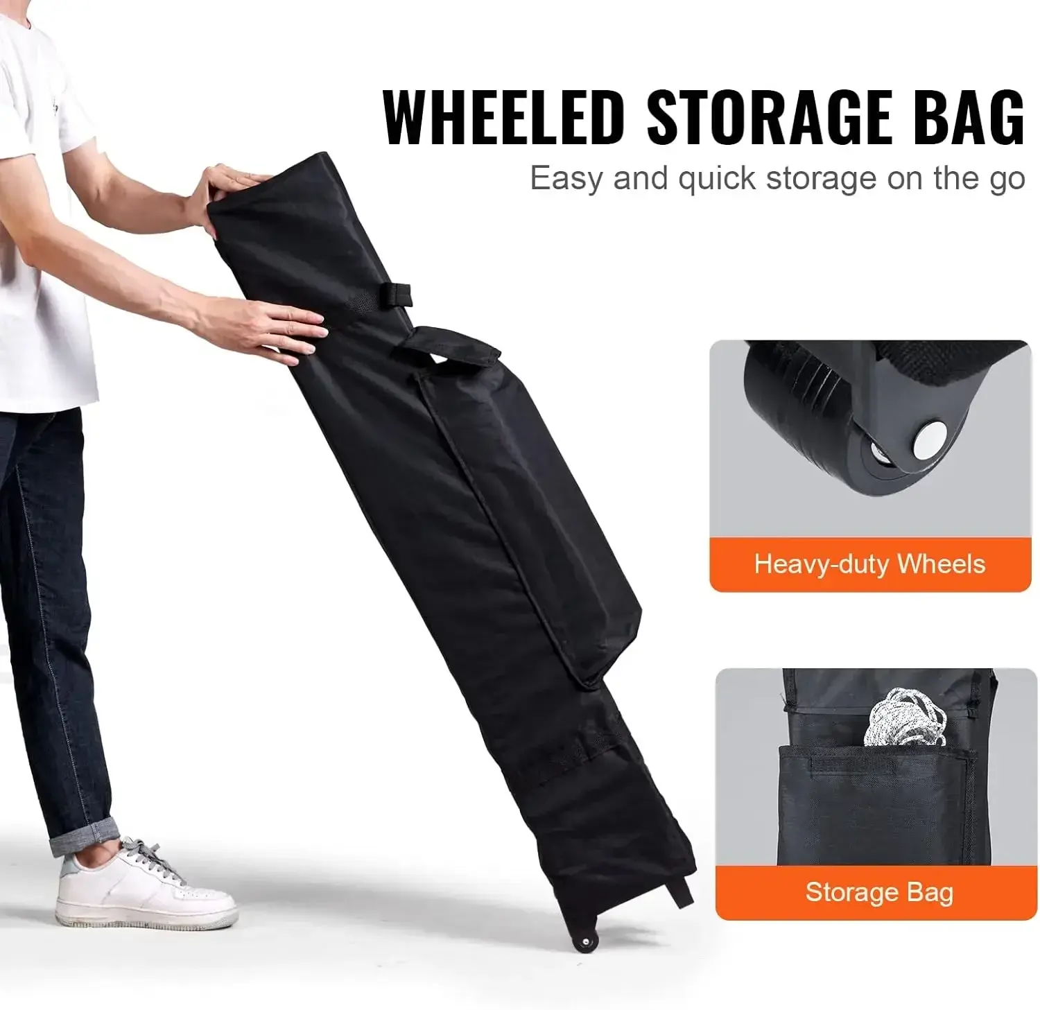 Pop Up Canopy Tent, 10 x10 ft,250 D PU Silver Coated Tarp, with Portable Roller Bag and 4 Sandbags, Waterproof and Sun Shelter