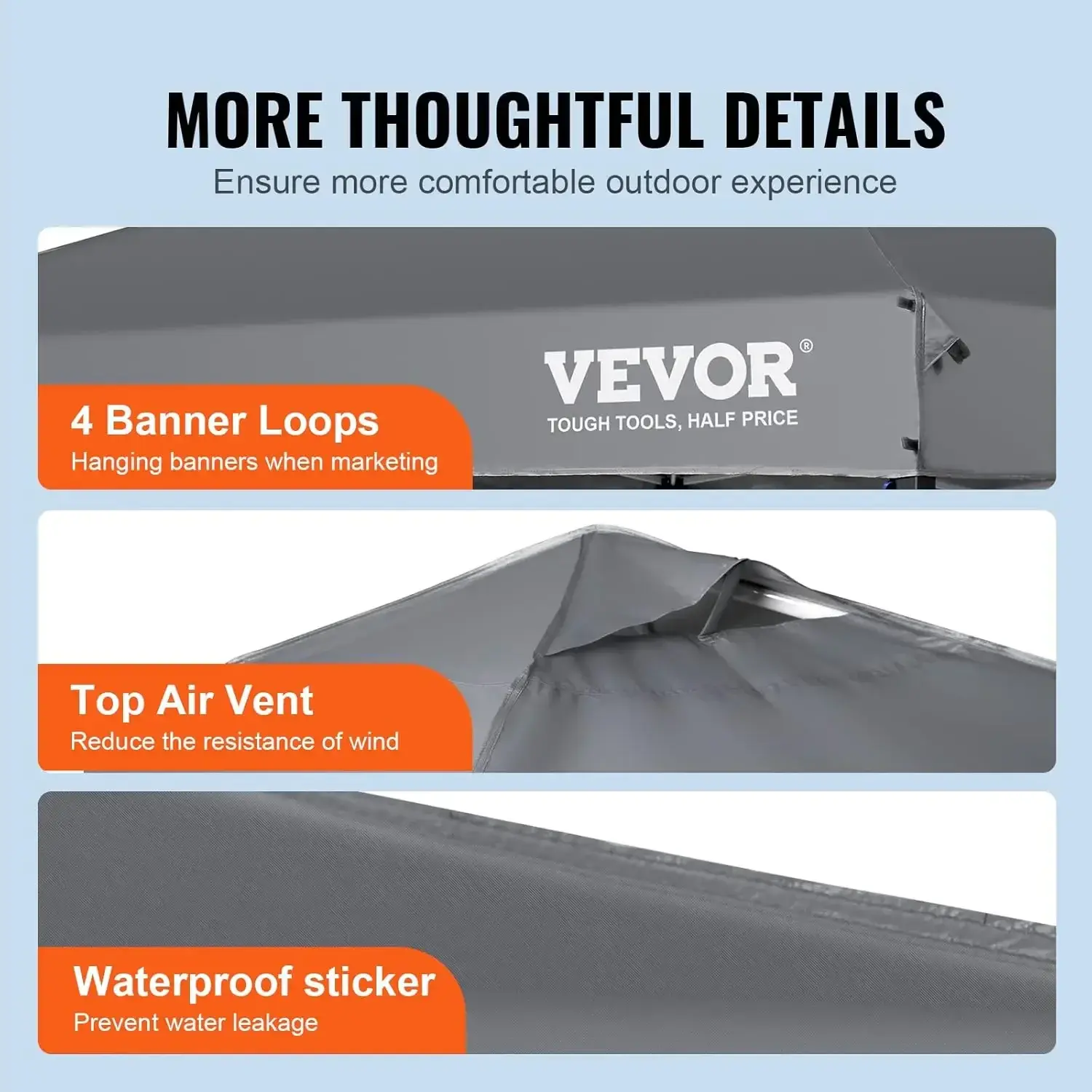 Pop Up Canopy Tent, 10 x10 ft,250 D PU Silver Coated Tarp, with Portable Roller Bag and 4 Sandbags, Waterproof and Sun Shelter