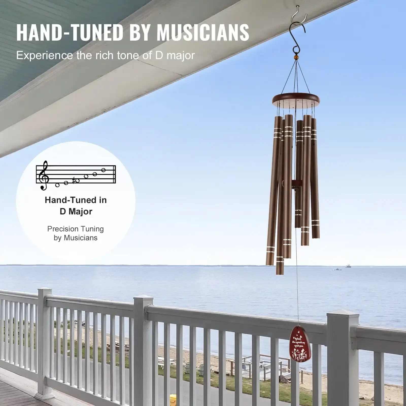 Wind Chimes for Outside 42-Inch Aluminum Memorial Deep Tone Wind Chimes