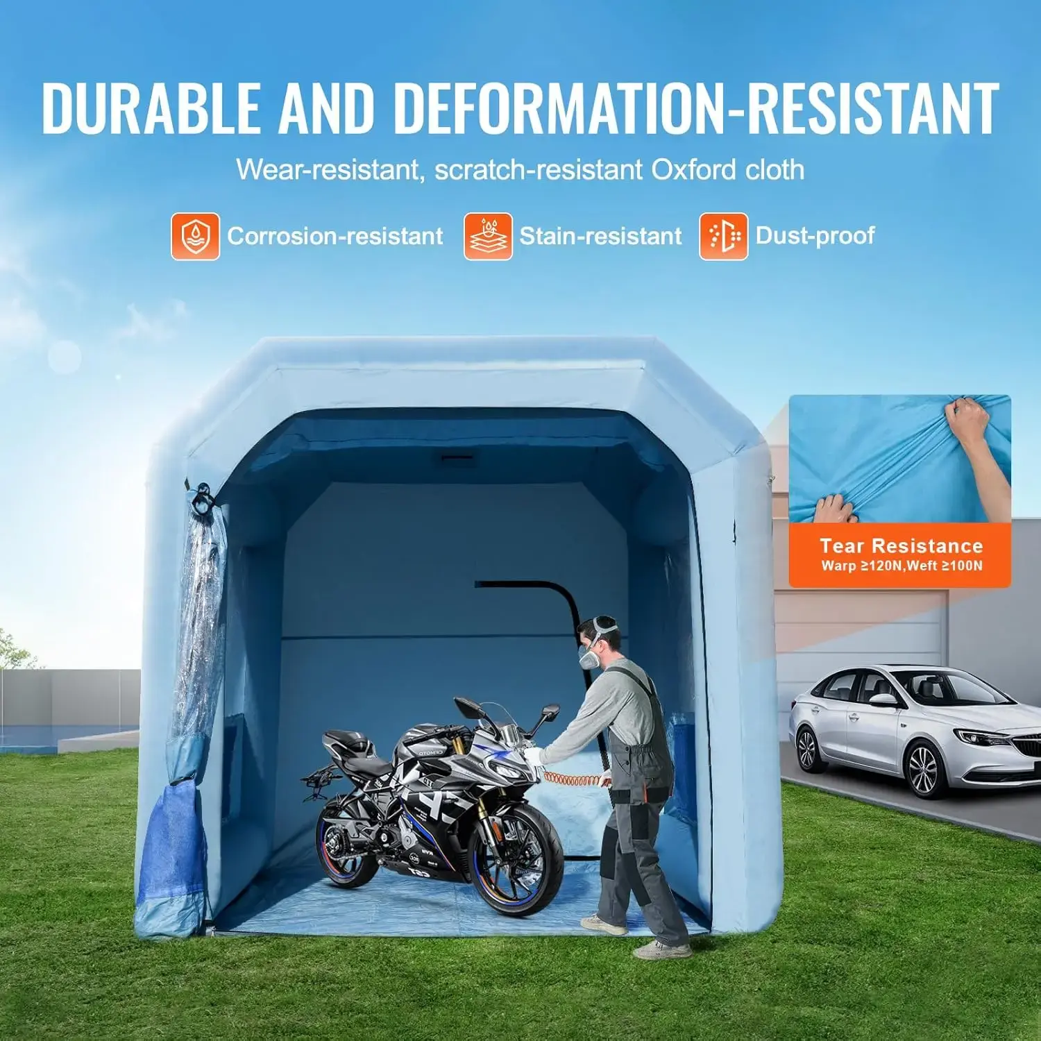 Inflatable Paint Booth, 13.1 x 9.8 x 9 ft Inflatable Spray Booth, with 750W Powerful Blower and Air Filter System