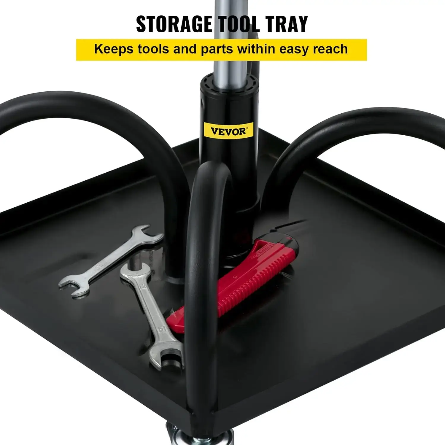 Rolling Garage Stool, 300LBS Capacity, Adjustable Height from 15.7 in to 20.5 in，Mechanic Seat with