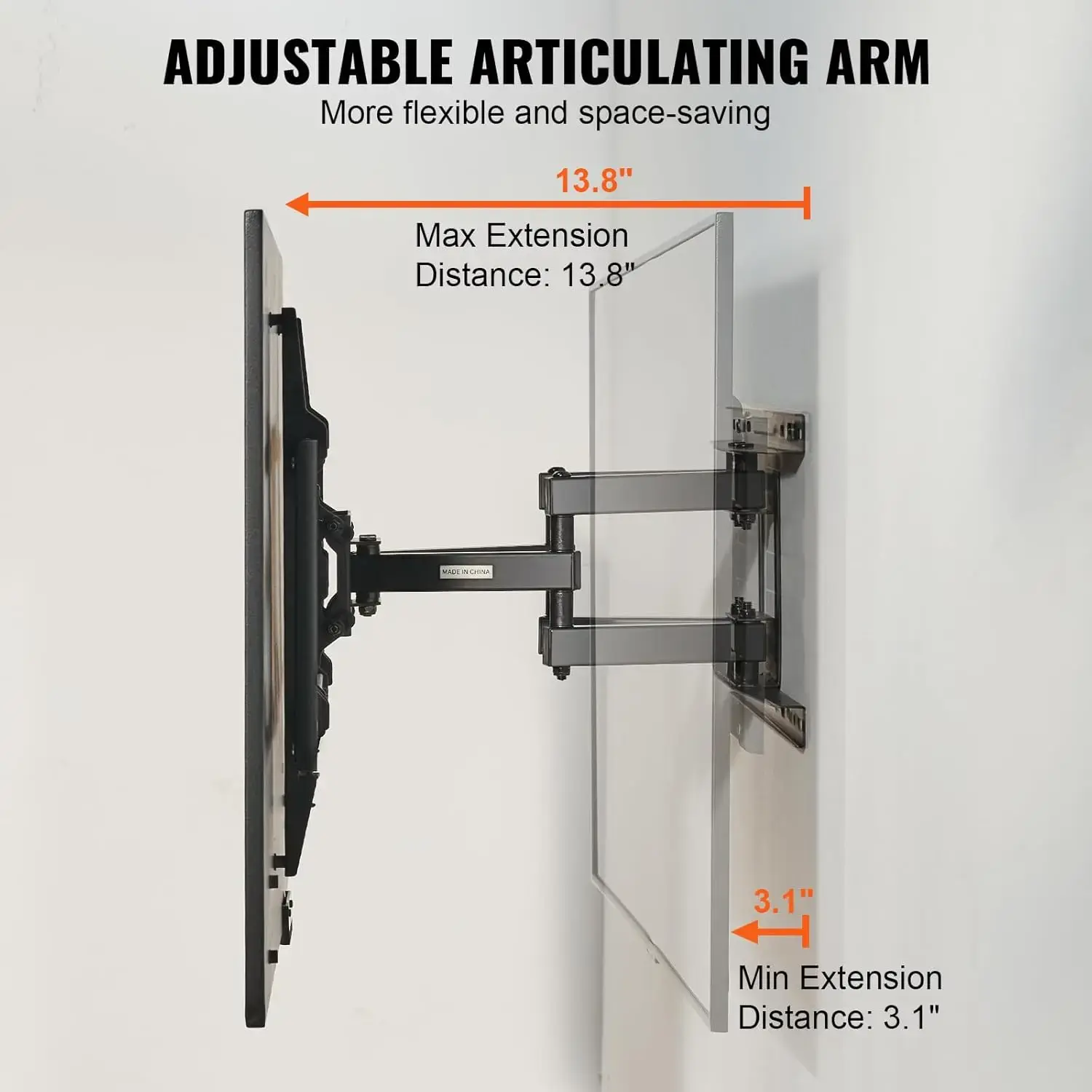 Full Motion TV Mount Fits for Most 37-75 inch TVs,Swivel Tilt Horizontal Adjustment TV Wall Mount Bracket with 4 Articulating