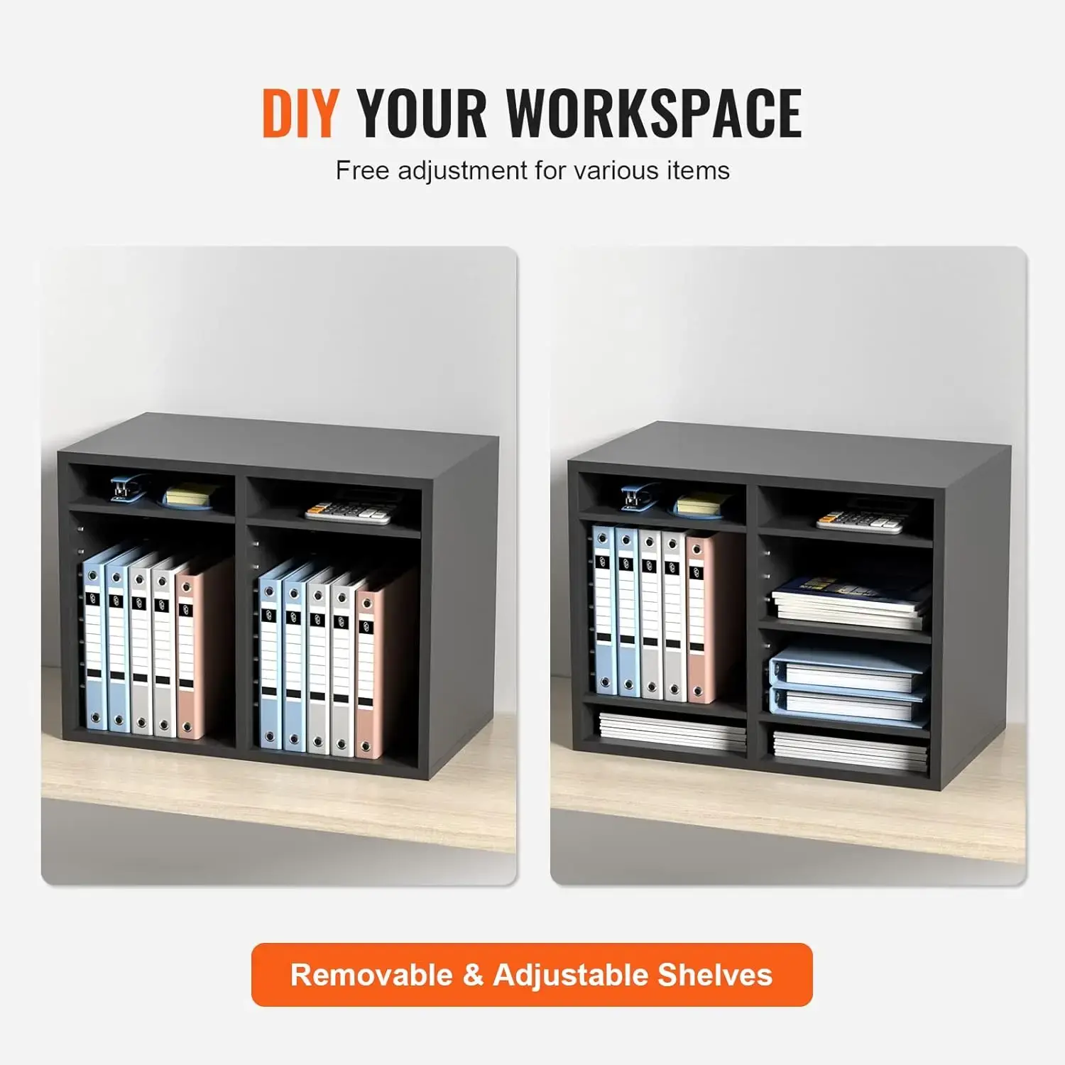 Literature Organizers, 12 Compartments Office Mailbox with Adjustable Shelves