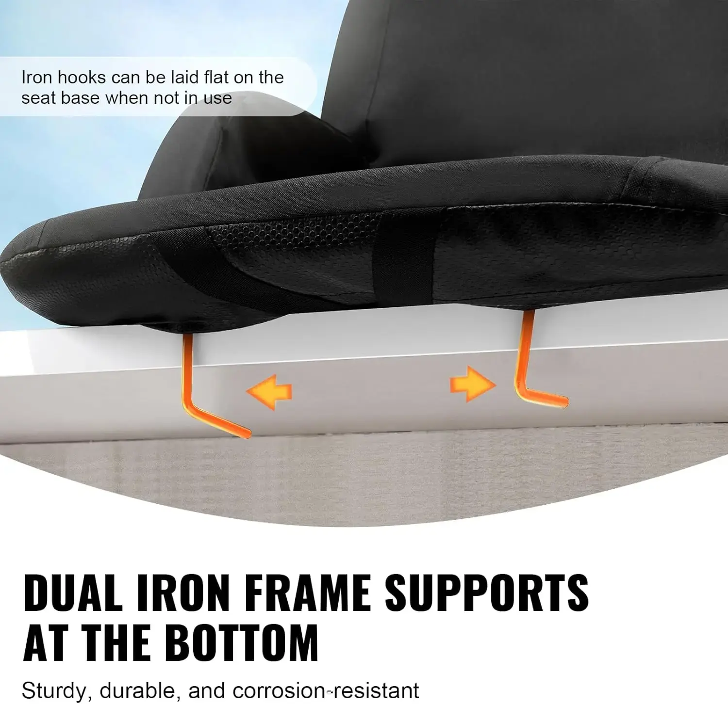 Stadium Seat with Back Support, Wide Bleacher Seat Backs, Folding Padded Cushion Stadium Chair