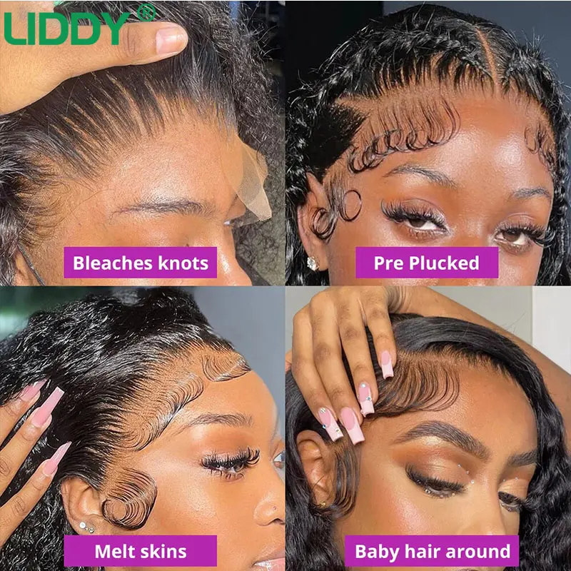 Deep Wave Frontal Wig 13x4 13x6 360 Hd Transparent Lace Frontal Wig Pre Plucked Curly Lace Front Human Hair Wigs For Black Women