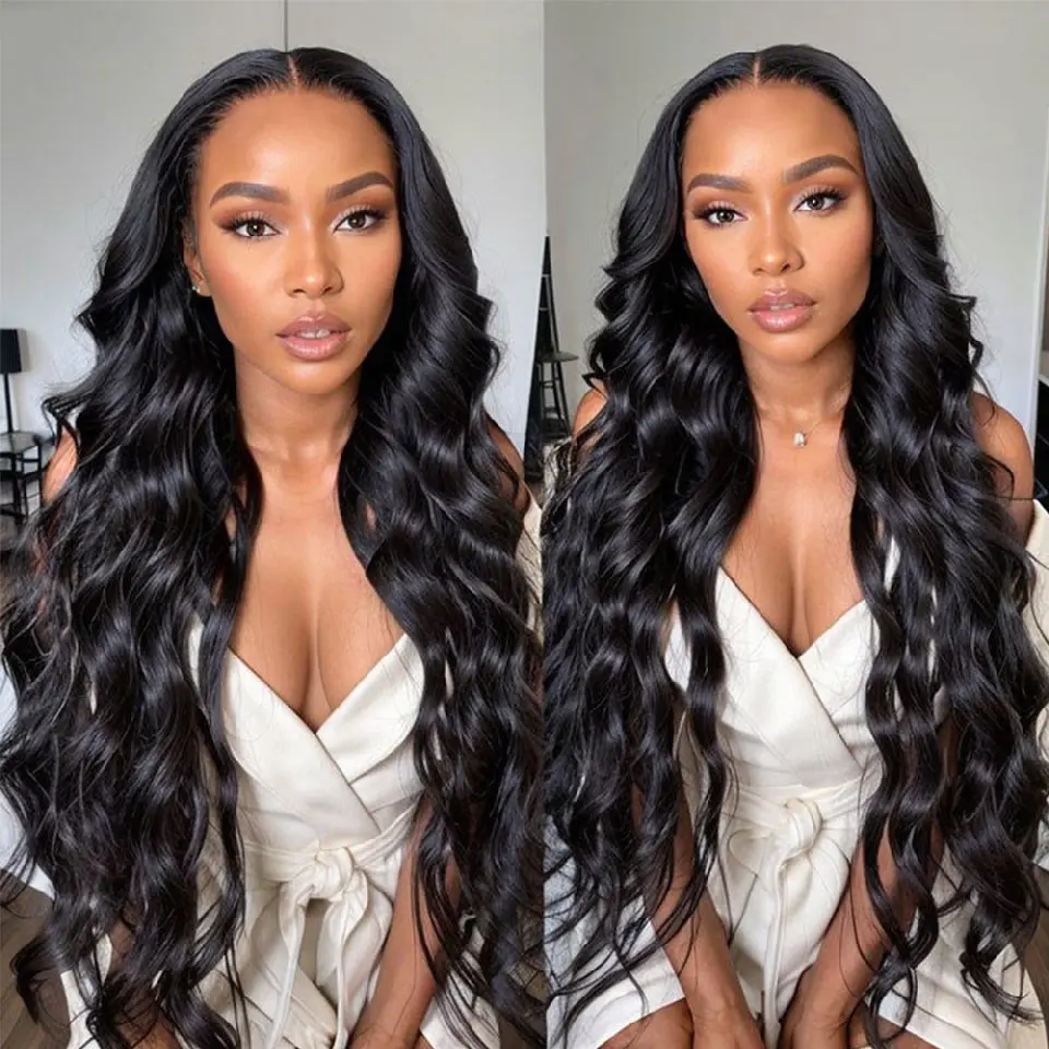 Glueless Wigs Human Hair Ready To Wear Body Wave Human Hair Wigs Pre Cut Lace Wear And Go Wig 5X5 Lace Closure Wig